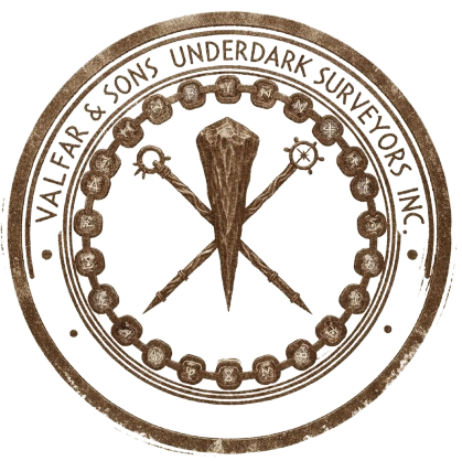 Seal of Valfar and Sons Underdark Surveyors Inc.